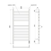 Полотенцесушитель электрический Point Селена П6 500x1000, диммер справа, белый