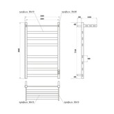 Полотенцесушитель электрический Point Меркурий с полкой П7 500x800, диммер справа, белый