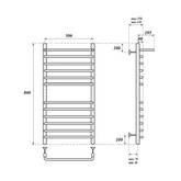 Полотенцесушитель водяной Point Нептун Премиум с полкой 500x600 П12 хром