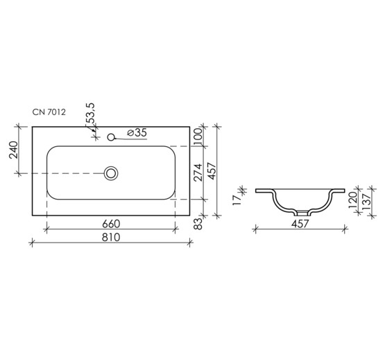 Раковина накладная Ceramicanova Element CN7012 81 см