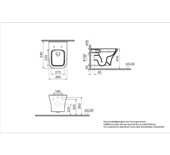 Комплект унитаз с инсталляцией Vitra Zentrum Square клавиша хром 