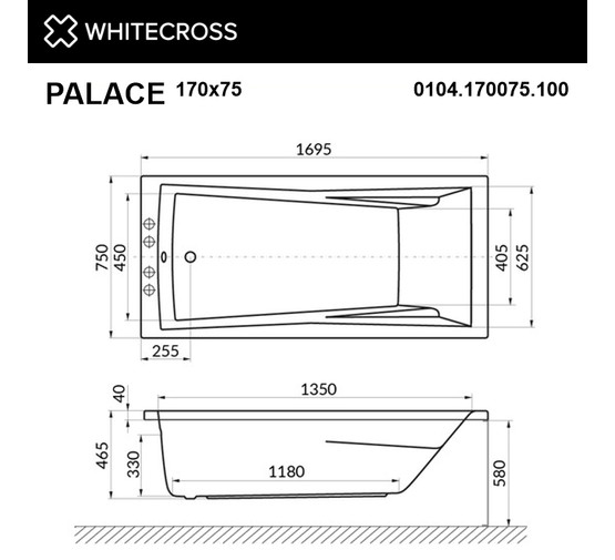 Акриловая ванна Whitecross Palace 170x75