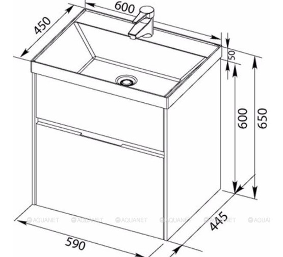 Раковина Орлеан 60 QUICK CLAC (Aquanet)