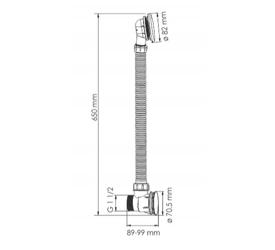 Слив перелив для ванны Wasserkraft Glan A204 click/clack черный
