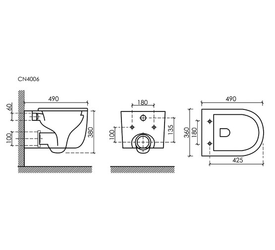 Унитаз подвесной Ceramicanova Ulma CN4006MB безободковый микролифт черный матовый