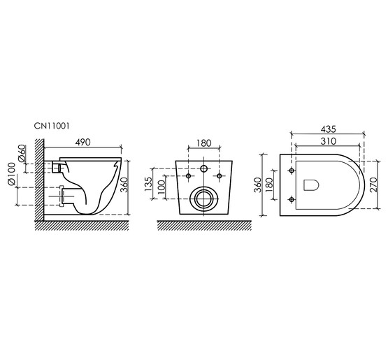 Унитаз подвесной Ceramicanova Uno CN11001MB безободковый микролифт черный матовый