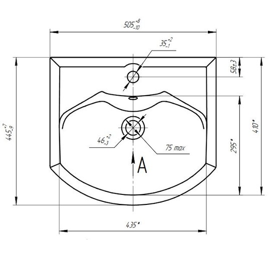 Раковина накладная Aquaton Смайл 50 см белый 