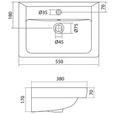 Раковина накладная Santek Тигода 55 см белый 