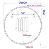 Зеркало Aqwella Moon_A 100 LED с антизапотеванием