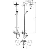 Душевая система HANSGROHE Croma E Showerpipe 280 1jet 27687000 со смесителем термостат
