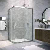 Душевой угол Vegas Glass ZA-F TUR NOVO 1100x900 хром, прозр.стекло 