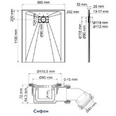 Душевой поддон Wasserkraft Main 41T15 1100x900 SMC текстурный белый