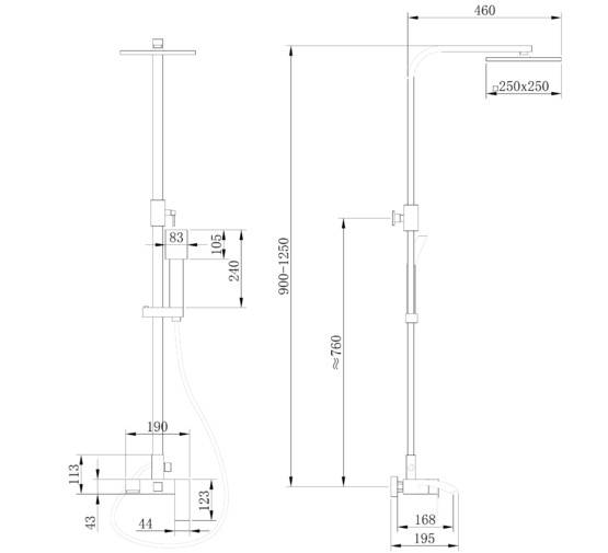 Душевая система ABBER Wasserfall AF8616 хром