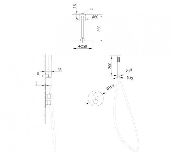 Душевая система ABBER Wasser Kreis AF8121RG встраиваемая золото розовое 