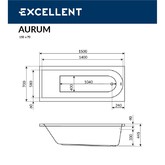 Акриловая ванна Excellent  Aurum 150x70