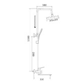 Душевая система Shevanik S6136H черный матовый