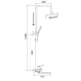 Душевая система Shevanik S6236H черный матовый