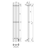 Полотенцесушитель электрический Point Гермес П3 120x1200, диммер справа, графит блеск