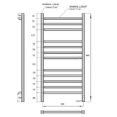 Полотенцесушитель электрический Point Вега П12 500x1000, диммер справа, графит блеск