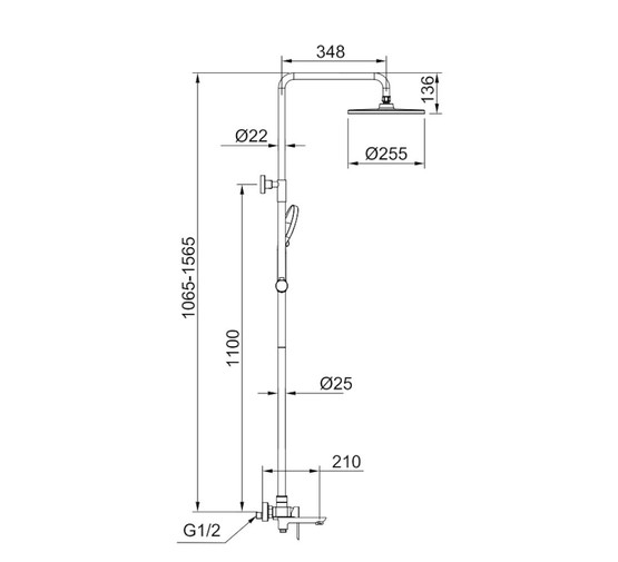 Душевая система Raglo R03.24.03 золото сатин