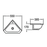 Раковина угловая SantiLine SL-2020 55 см белый