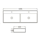 Раковина двойная SantiLine SL-2114 120 см белый 