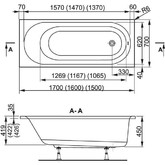 Акриловая ванна Vagnerplast Kasandra 170x70