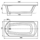 Акриловая ванна Vagnerplast Ebony 160x75