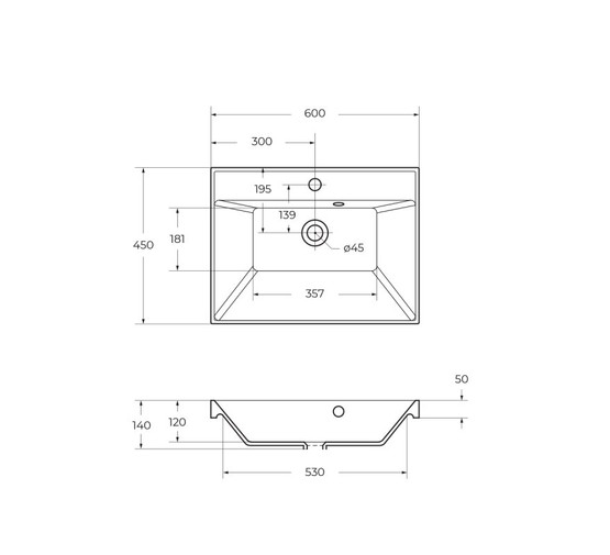 Раковина BelBagno BB600/450-LV-MR-AST 60 см 