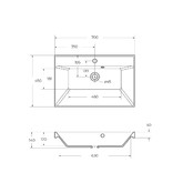 Раковина BelBagno BB700/450-LV-MR-AST 70 см 