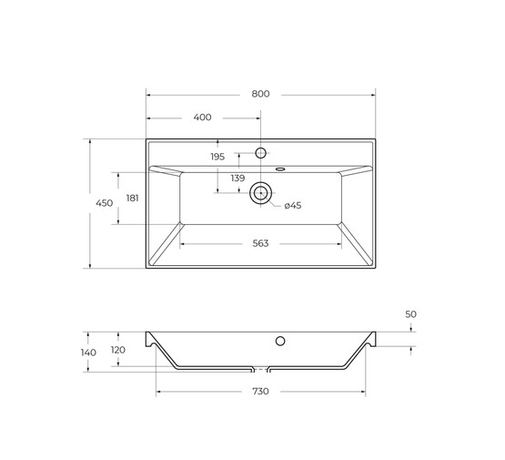 Раковина BelBagno BB800/450-LV-MR-AST 80 см 