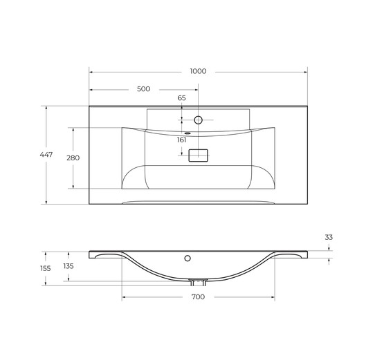 Раковина BelBagno BB1000/445-LV-MR-PR 100 см 