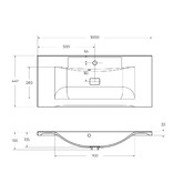 Раковина BelBagno BB1000/445-LV-MR-PR 100 см 