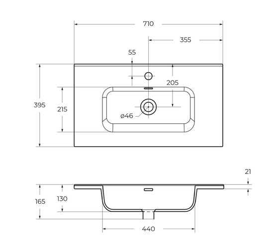 Раковина BelBagno BB700/390ETL 70 см 