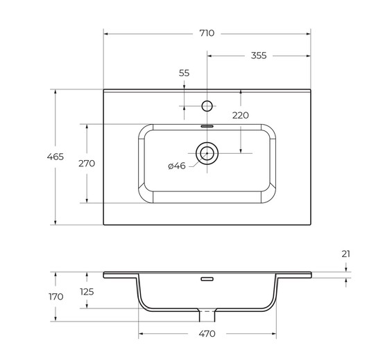 Раковина BelBagno BB700ETL 70 см 