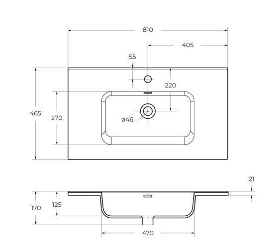 Раковина BelBagno BB800ETL 80 см 