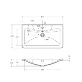 Раковина BelBagno BB800/455-LV-MR-ALR 80 см 