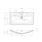 Раковина BelBagno BB900/455-LV-MR-ALR 90 см 