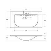 Раковина Cezares CEZ1000/500-LV-MR 100 см 