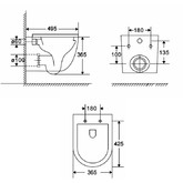 Унитаз подвесной Aquame AQM2002PRO безободковый белый микролифт