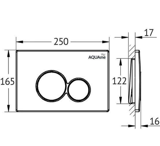 Клавиша смыва Aquame AQM4101W белый/хром