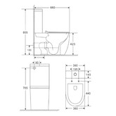 Унитаз-компакт Point Сатурн PN42901 безободковый микролифт