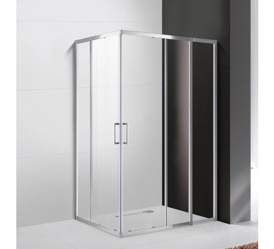 Душевой угол Cezares MOLVENO-AH-21-90+20-C-Cr-IVV 1100x900 хром прозрачное стекло