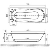 Акриловая ванна Excellent  Sekwana 170x75