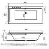 Акриловая ванна Excellent Pryzmat 200x90