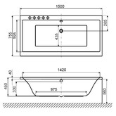 Акриловая ванна Excellent Pryzmat 150x75