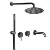 Душевая система Aquame AQM8408GM встраиваемая оружейная сталь