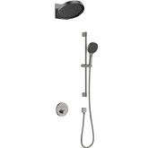 Душевая система Aquame AQM8403GM встраиваемая термостат оружейная сталь