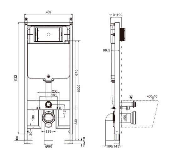 Инсталляция для унитаза Aquame AQM4003 Slim