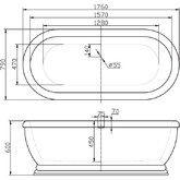 Акриловая ванна BelBagno BB03 176x79